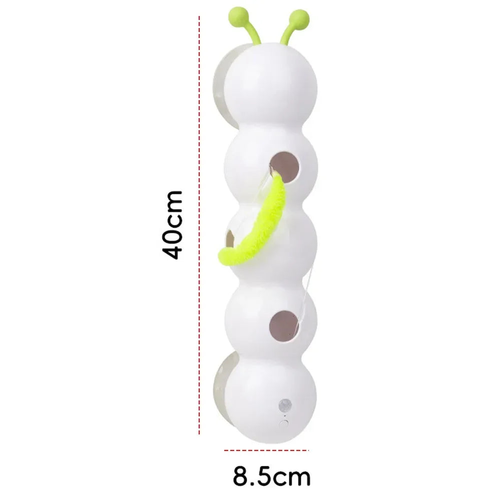 Smart Whack-a-Mole Caterpillar Cat Toy — Motion Sensor Feather Teaser for Indoor Cats