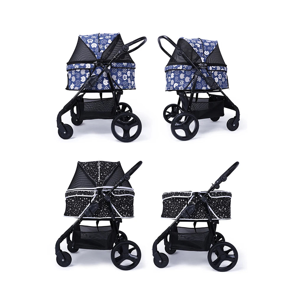 STLFPet Supplies Manufacturers Direct Sale Pet Stroller Dog Cat Cage Carrier Travel Pushchair Foldable 3 in 1 Seat