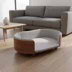 Oval Wooden Pet Sofa Bed with Removable Cover (All-Season)