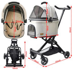 2026 Upgraded Version 3 in 1 Dog Cat Stroller with Detachable Carrier Lightweight Folding Portable All Terrain Pet Travel System