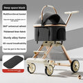 Lightweight Aluminum Alloy One-Click Foldable Pet Stroller - Universal Detachable Carrier for Dogs & Cats