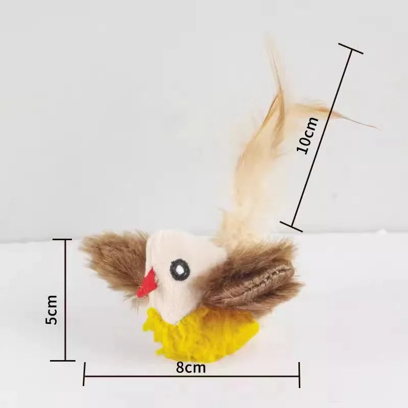Flapping Wings Flying Bird Cat Toy — Vivid Chirping Simulation Sparrow Interactive Cat Toy