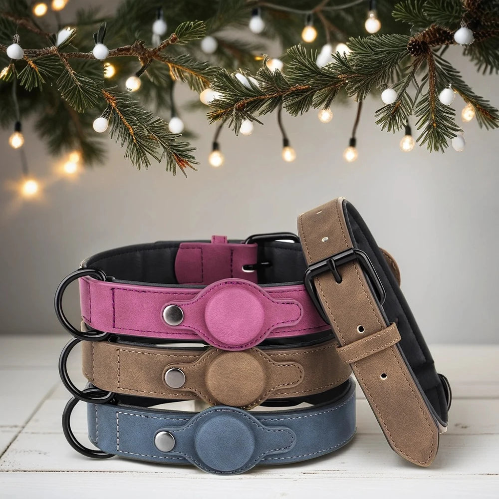 PU Leather GPS-Ready Dog Collar