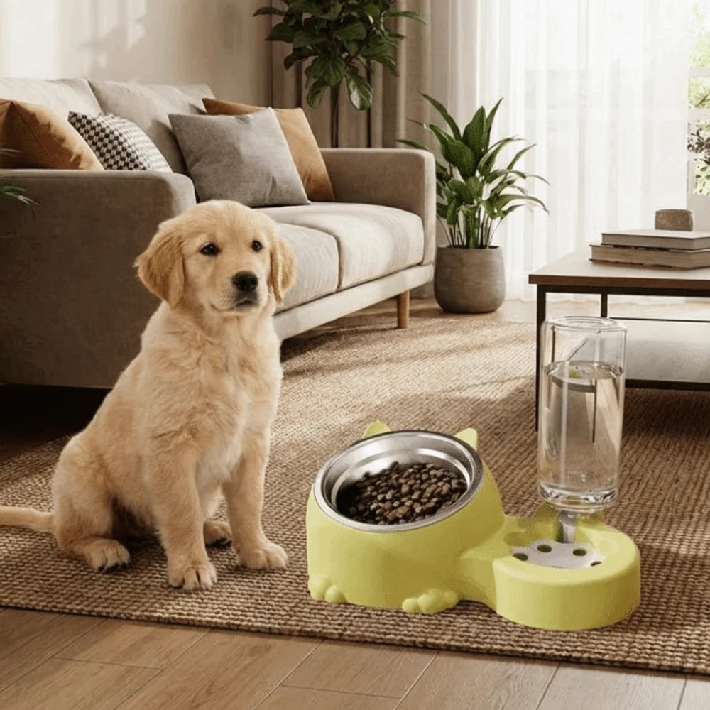 2-in-1 Automatic Pet Feeder Bowl (Detachable, Cage Hanging, Large Capacity)