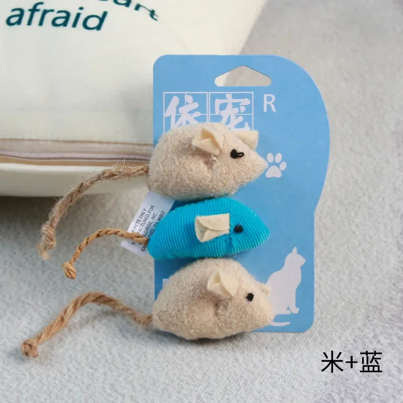 Soft Fleece Simulation Mouse Catnip Toy — Teeth Cleaning Interactive Play Toy for Cats & Kittens