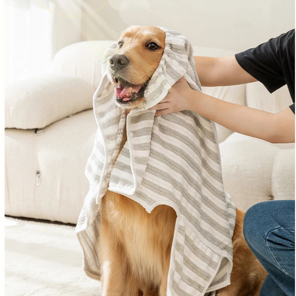 Comfortable Soft Pet Bath Towel Dog Bathrobe Absorbent Pet Quick Drying For Large Small Dogs