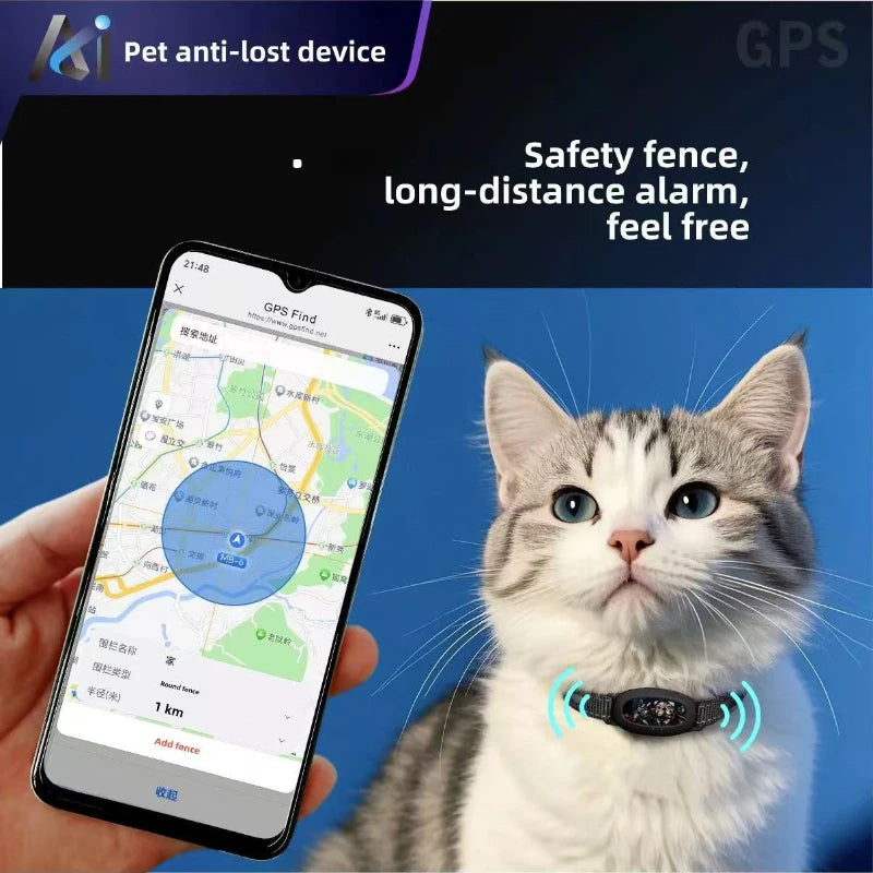 Real-Time GPS Pet Tracker Collar with Geo-Fence & 30-Day Battery