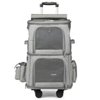 Pet Trolley Case Double Layer Large Capacity Breathable Cat Dog Carrier Stroller for Outdoor Travel Two Pet Portable Carrying
