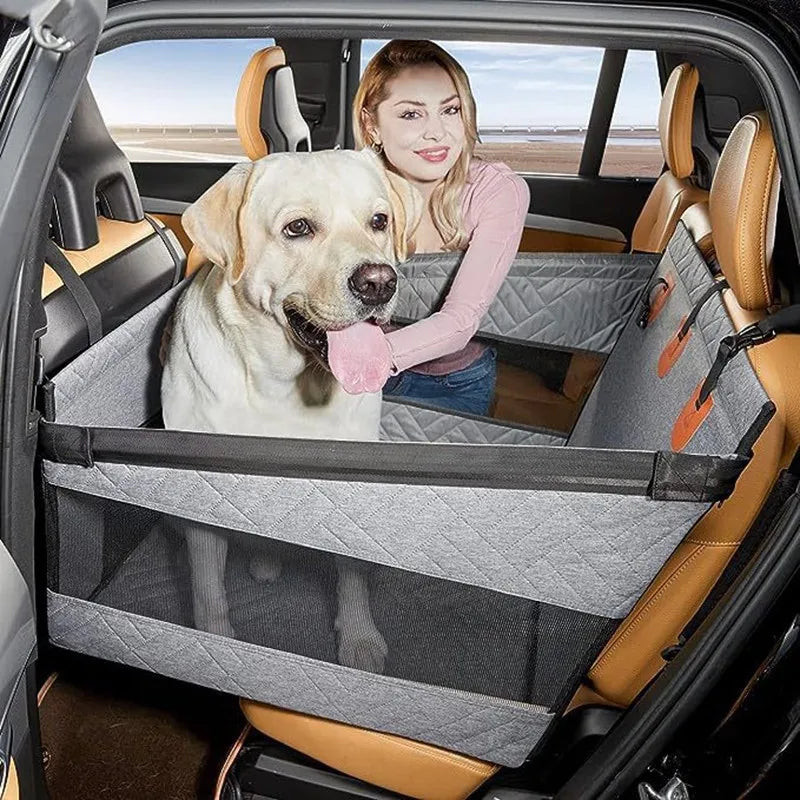 Car Pet Bed, Ventilated Design for Medium Large Dogs Cats, Backseat Dog Bed, Waterproof Car Seat Protector, Travel Pet Mat