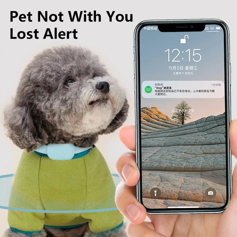 Waterproof Real-Time GPS Tracker for Dogs & Cats - iOS-Compatible Anti-Loss Locator with Adjustable Collar