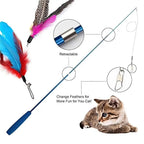 3-Section Telescopic Cat Teaser Wand — Durable Interactive Fishing Pole Stick for Cats