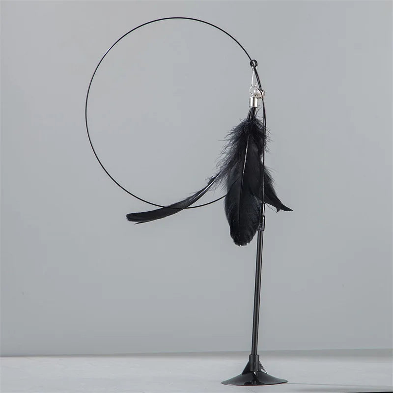 Suction Cup Feather & Bell Cat Teaser Wand