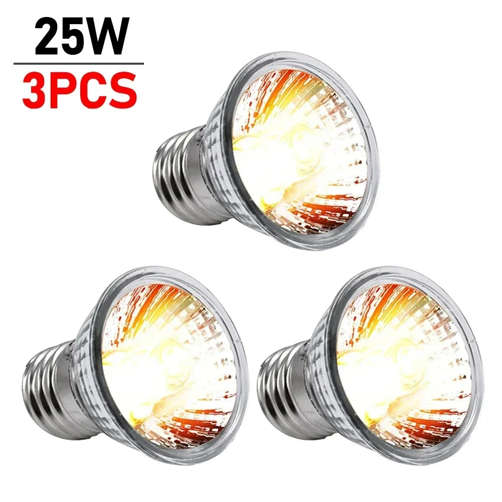 1/2/5/10PCS UVA +UVB Reptile Heating Light Bulb 25/50/75W Snake Turtle Pet Full Spectrum Basking UV Light Bulbs For Amphibians