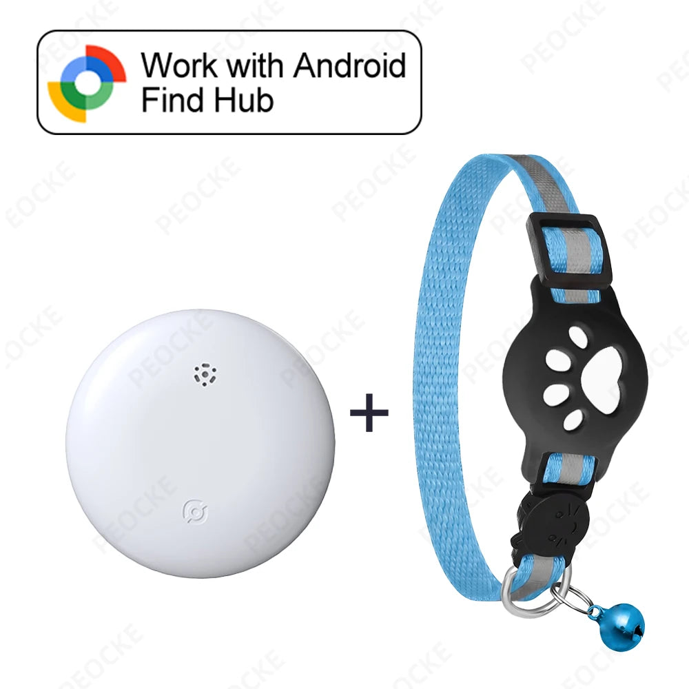 Reflective GPS Cat Collar Tracker with Safety Buckle - Waterproof Anti-Loss Kitten Locator for Android