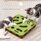 Felt Puzzle Box Cat Exercise Toy with Rolling Ball — Indoor Hunt & Dig