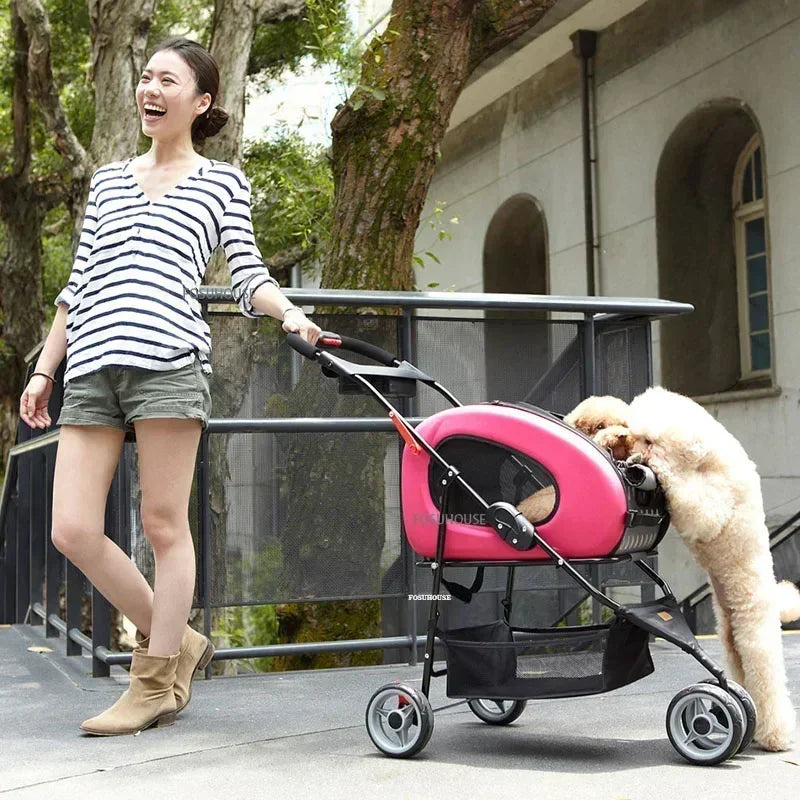 Pet Carrier Trolley Foldable Lightweight Large Capacity Portable Cat Dog Outdoor Shopping Travel Carrier