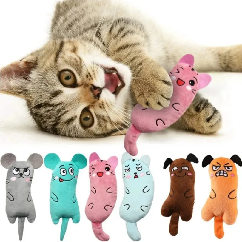 Mini Catnip Chew Toy for Kittens — Cute Plush Teeth Grinding Squeaky Toy with Catnip