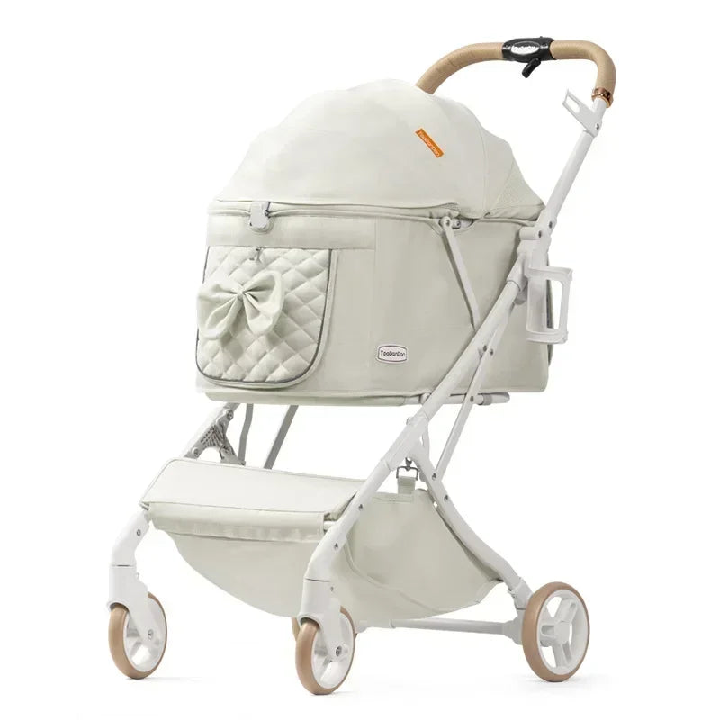 Outdoor Pet Stroller Travel Breathable Lightweight Puppy Stroller Convenient One-touch Folding for Cat Small Dog Aeroplane-ready