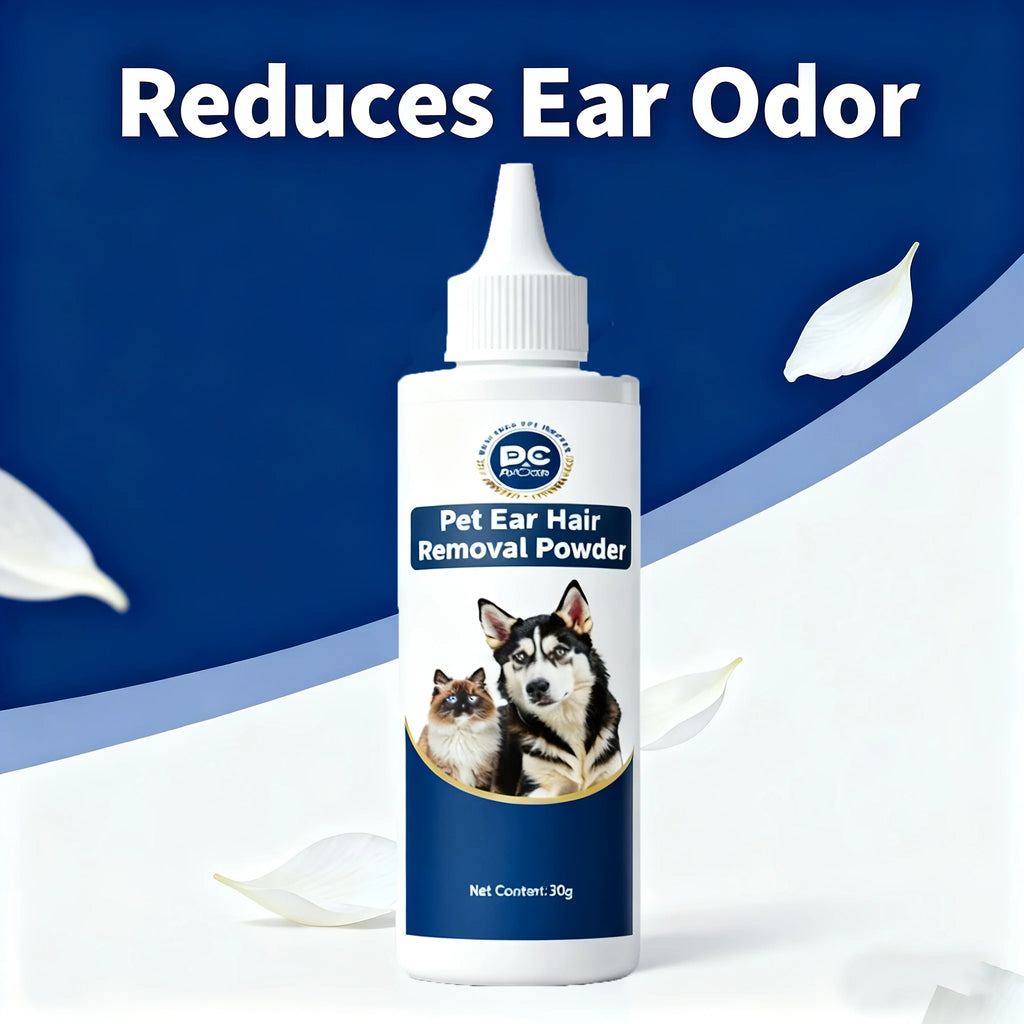 PETCLEAR Cat Dog Ear Powder Painless Ear Hair Removal Powder for Pets Easy to Remove Ear Hair Pets Cleaning Tools 30g