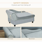Luxury Dog Sofa Bed with Hidden Storage (Pale Gray)