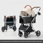 Detachable Basket Pet Stroller Ultra Lightweight Foldable For Small Medium Dogs Cats Outdoor Travel Portable Pet Carrier