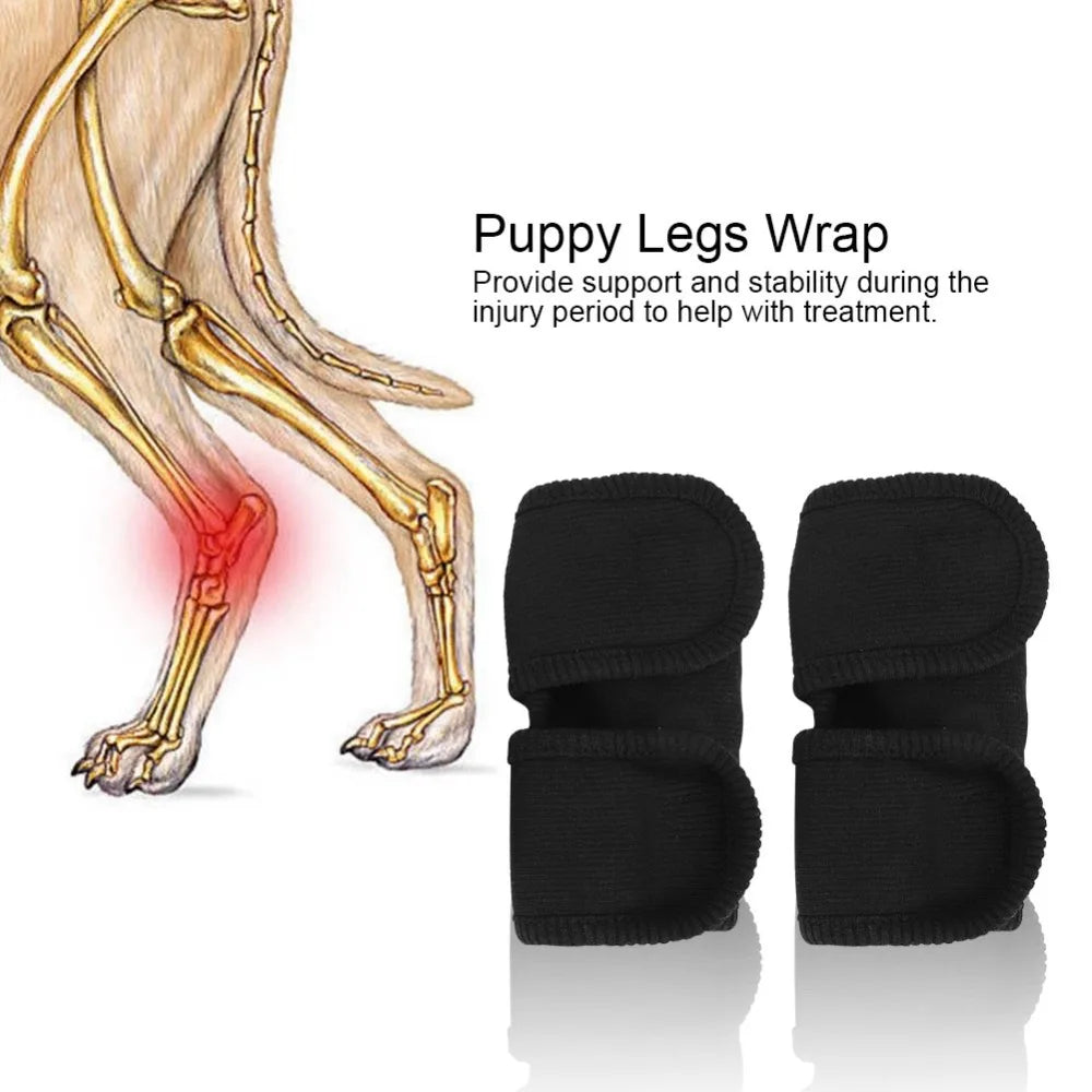 2pcs Soft Lining Pet Knee Brace Stretch Flexible Thermal Warm Keep Joint Recovery Sleeve Breathable Fabric Adjustable Fit