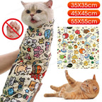 Self-Adhesive Cat Grooming Restraint Wrap Bag — Anti-Bite & Anti-Scratch Control for Nail Clipping & Injections
