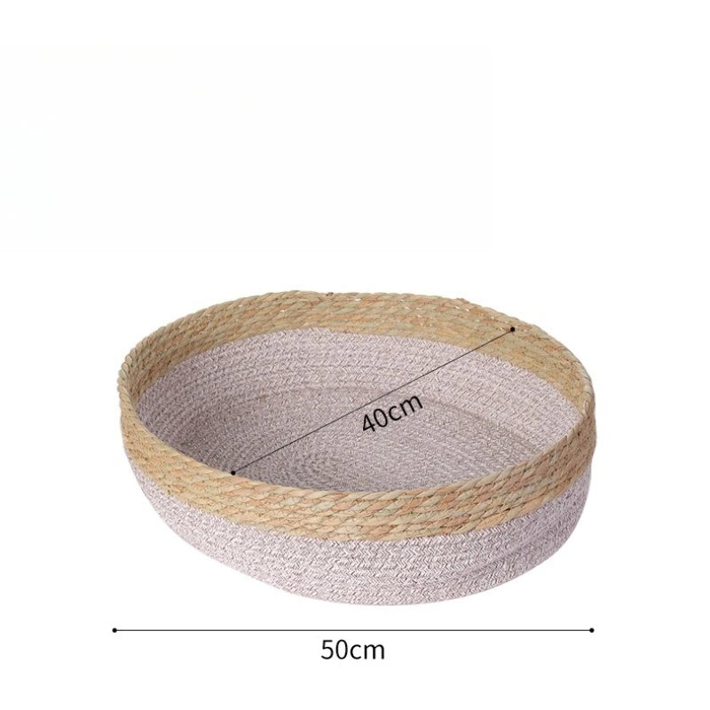 Portable Rattan & Seagrass Cat Bed Nest (All-Season)