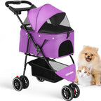 Portable Foldable Pet Stroller with Canopy (Small Dogs & Cats)