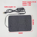 Anti-scratch Leather Pet Heating Pad Reptile Turtle 3 Gear Adjustable Temperature Waterproof USB Charging Pet Heat Mat Grey 1Pc