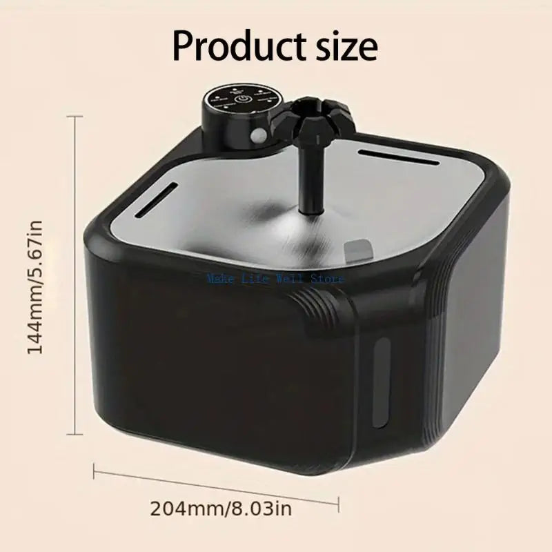 2.8L Automatic Circulating Pet Water Fountain (Stainless Steel Tray, Non-Slip)