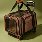 Rolling Pet Carrier Zippered Expandable Pet Carrier