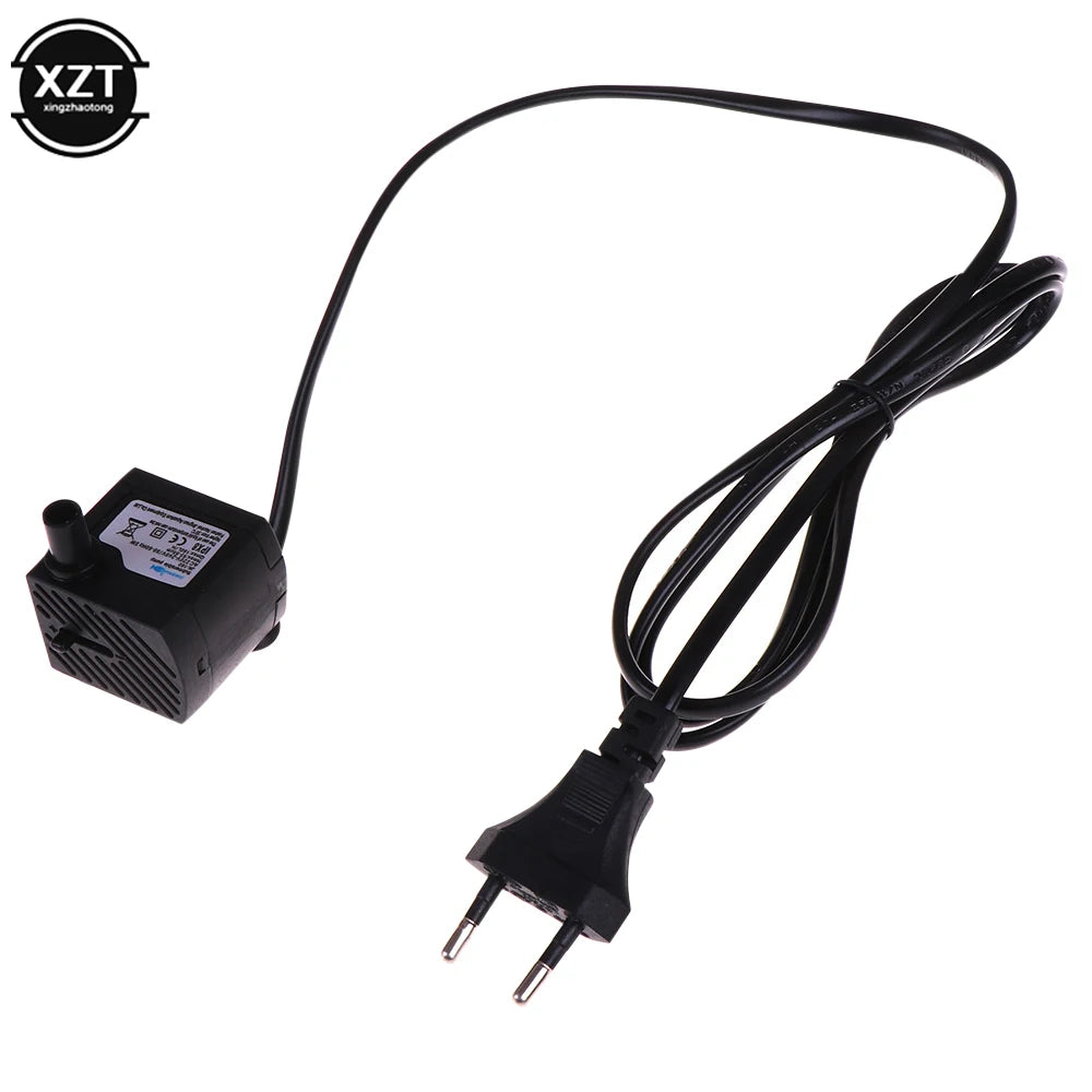 Compact Submersible Filter Pump (1.1M Cord, AC 220V, 3W, Fish Tank Water Pump)