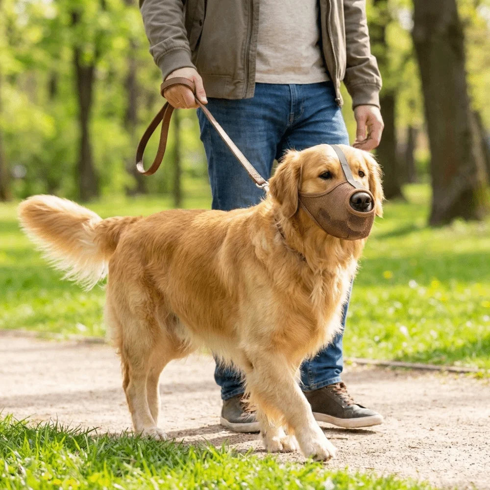 Safe Breathable Mesh Dog Muzzle Adjustable Strap PVC Puppy Mouth Cover Washable Dog Mouthpiece Outdoor Travel
