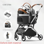 Detachable Aluminum Tube Pet Stroller Foldable Travel Trolley Portable Outdoor Walking Carrier For Cats Puppies Dogs