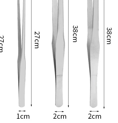 Stainless Steel Reptile Feeding Tongs With Rubber Tips Aquarium Aquarium Straight And Curved Tweezers Pet Feeding Accessories