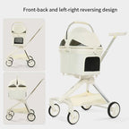 Fashionable High-end Pet Cart Stroller with Directional Design, Small and Medium-sized Dog Teddy Cat Stroller Separable Pet Bag