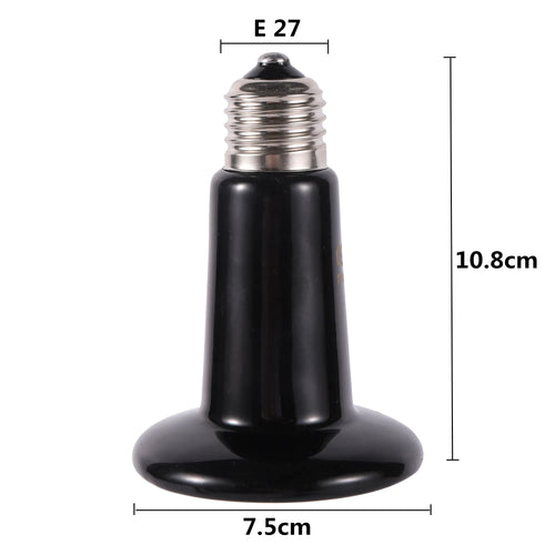 1 Pc Ceramic Heating Lamp For Reptile Pets Matte Far Infrared Heater Black Multi-power E27 Interface Small Pet Mini Heating Bulb