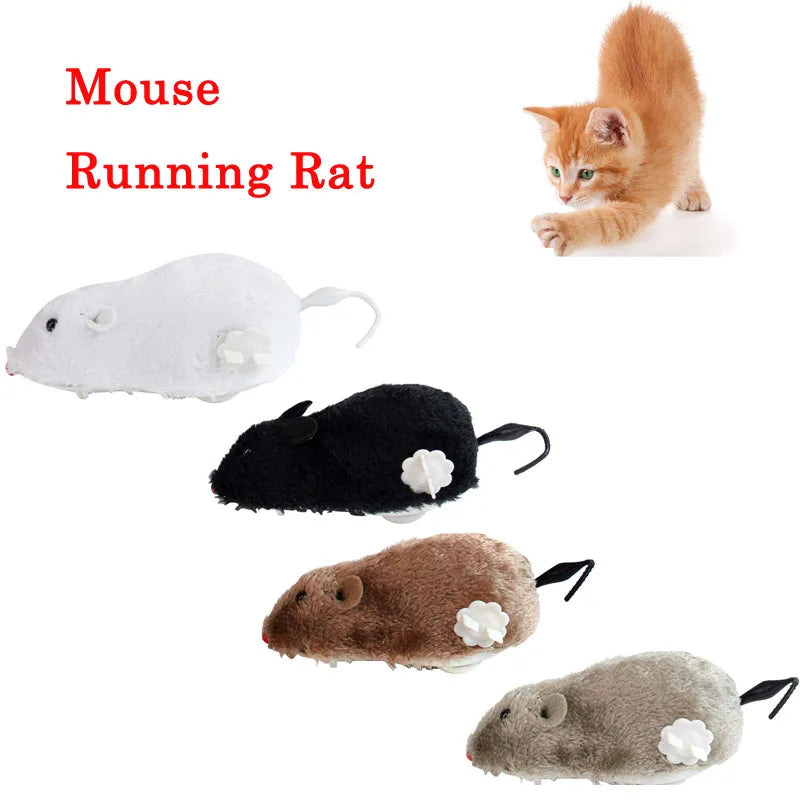Plush Running Rat Mouse Cat Toy — Interactive Chase Toy for Cats & Dogs