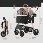 Modern Lightweight Portable Separable Pet Stroller For Cats Dogs Cart 4-wheel Foldable Stroller Outdoor Travel Walking Dog Cart