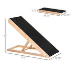 PawHut Foldable Elevated Pet Ramp (35.5x16x24in, Black)