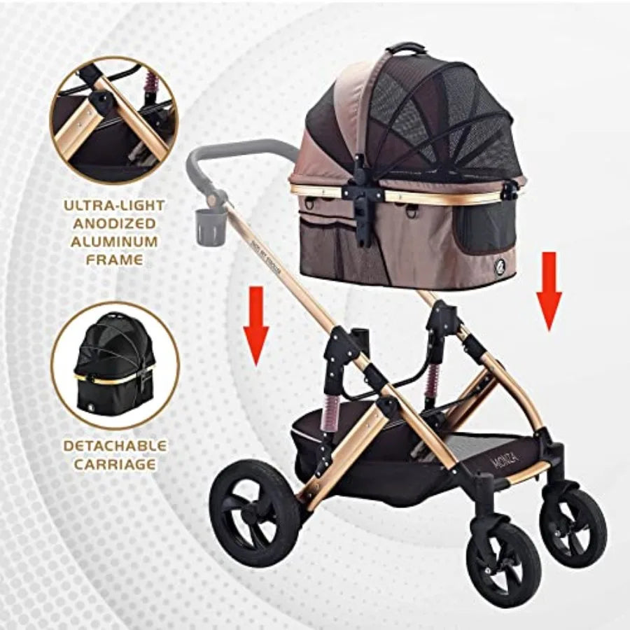 Monza Luxury 3-in-1 Stroller Travel Carrier Car Seat for Pets