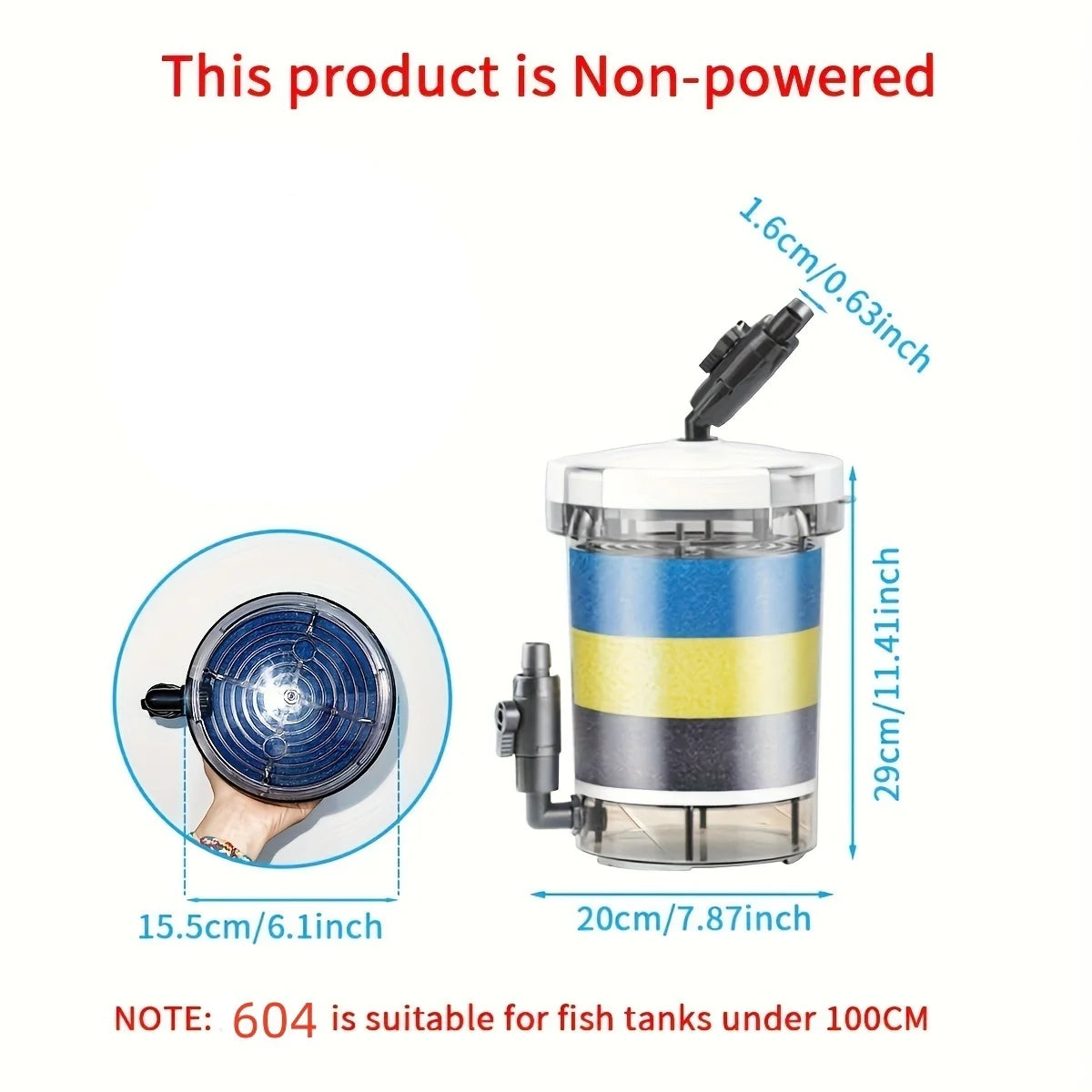 SUNSUN External Aquarium Filter Canister (Silent, Freshwater & Saltwater, Up to 55 Gal)