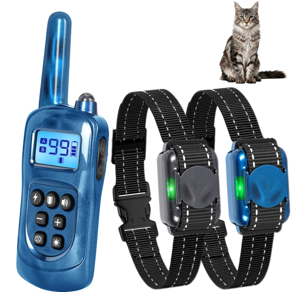 Lightweight Cat Training Collar with Remote — Waterproof Shock Collar for Small to Large Cats 5–15lbs+