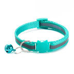 Reflective Cat Head Pattern Cat Collar with Bell — Adjustable Decorative Kitten Neck Strap