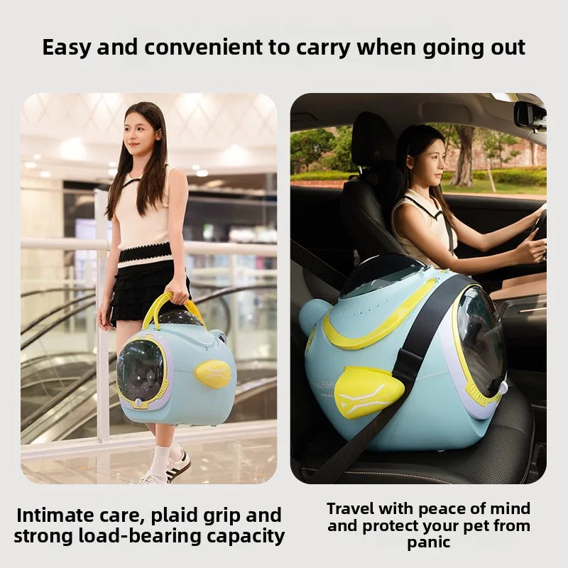 Pet stroller aluminum alloy frame space capsule travel stroller is easy and convenient for dual-purpose use to free hands