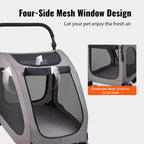 Pet Stroller, 4 Wheels Dog Carrier with Brakes, 160lbs Weight Capacity, Portable Puppy Travel Strollers with Breathable Mesh Win