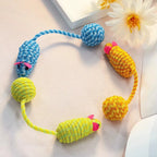 Knitted Mouse Tail Ball Cat Teaser Toy — Rustling Sound Interactive Cat Play Toy