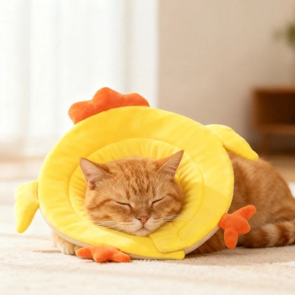 Soft Sponge Cat Recovery Collar — Cute Elizabethan Neck Cone to Stop Licking After Surgery