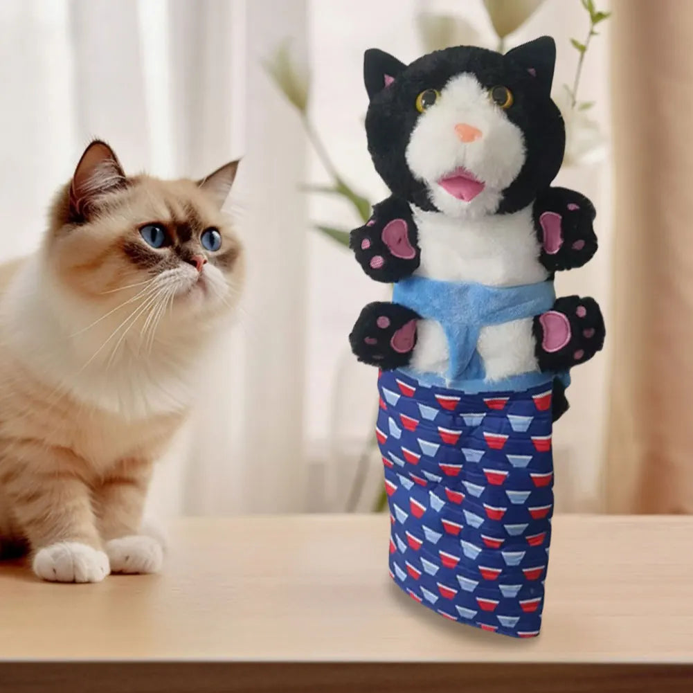 Cat & Dog Wrestling Hand Puppet Glove Toy — Padded Interactive Play Puppet